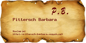 Pittersch Barbara névjegykártya