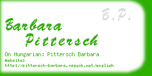barbara pittersch business card